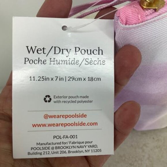 Poolside Wet/Dry Wristlet Multicolor Poly-nylon Beach Bag 11.25"L x 3"W x 7"H - Picture 5 of 12